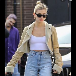 Lucky Brand Suede Shearling Pannel Jacket